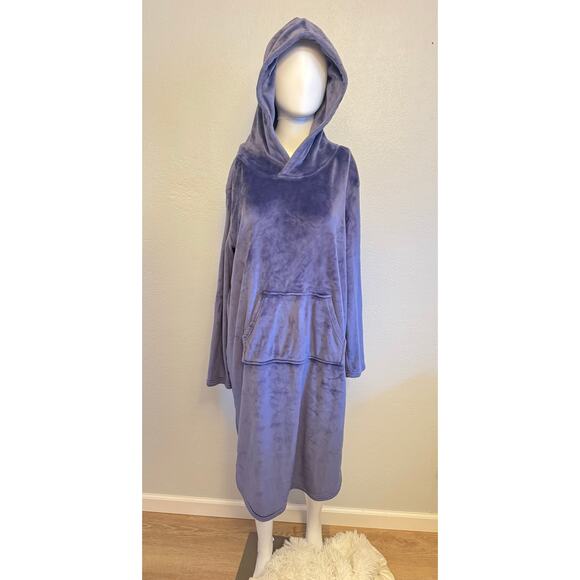 32 Degrees Purple Cozy Heat Sleepwear Fluffy Hoodie Dress S/M - Picture 1 of 7